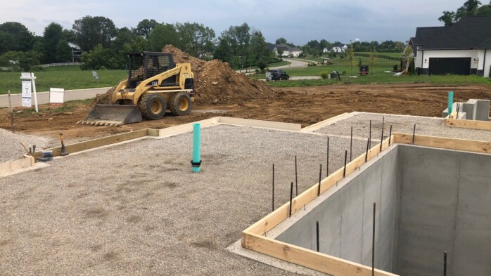An in-progress photo of the lot at 1732 Ledgestone Way by Toebben Builders