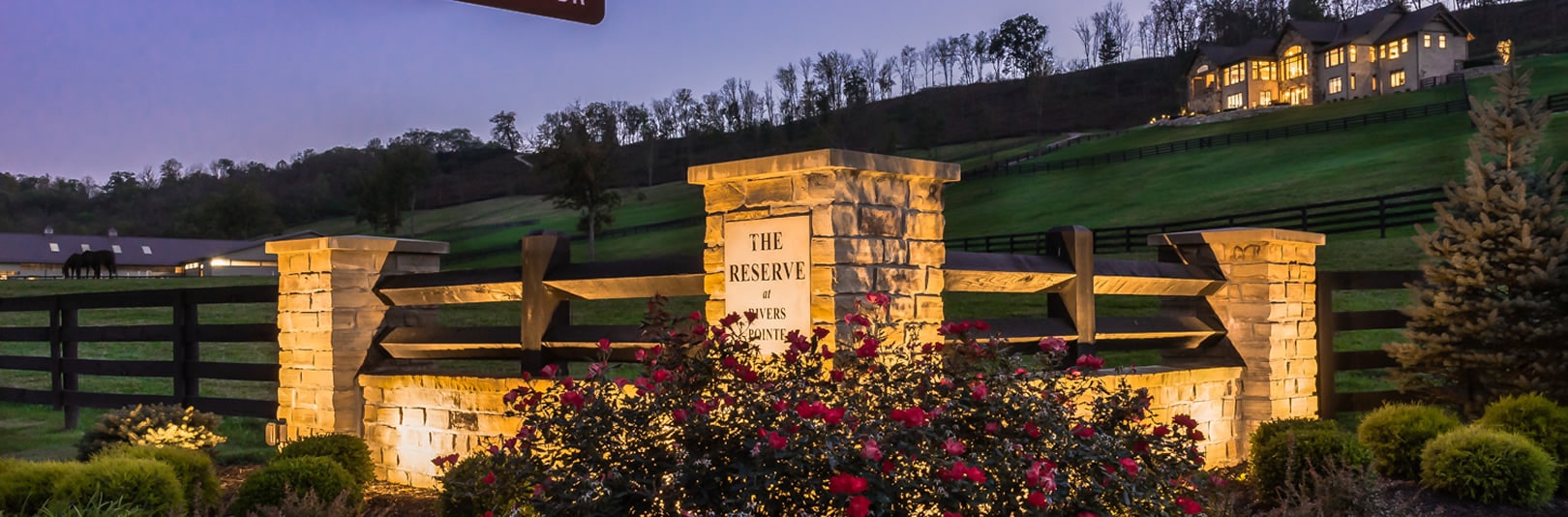 The Reserve at Rivers Pointe with home in background